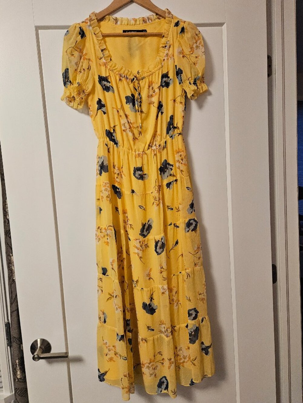 Lauren Ralph Lauren Yellow/Navy Floral Dress, NWOT